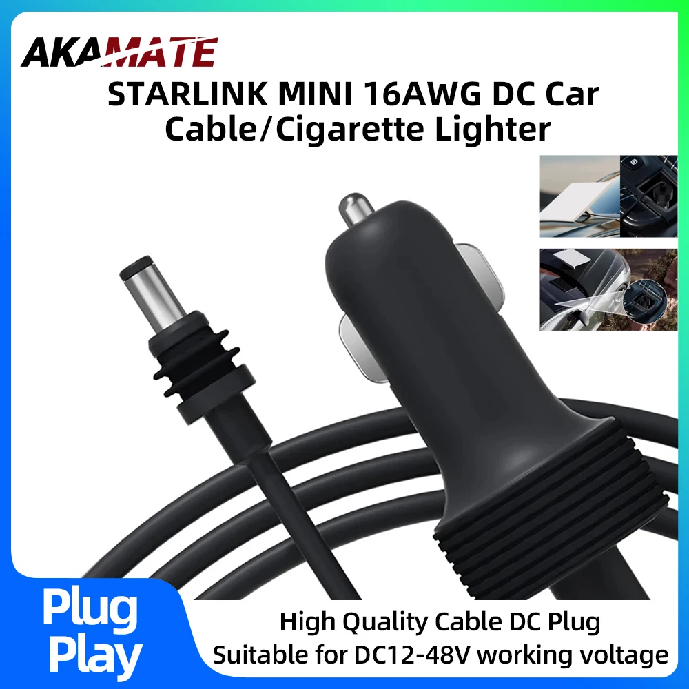 3IN1 Car Power Cord for Starlink Mini Cigarette Lighter 12V-48V Plug and Play for Car RV Boat 3M / 5M Cable Car Accessories