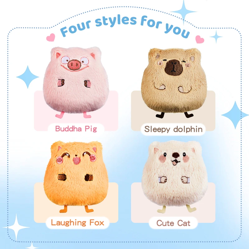 Niedlicher, weicher Plüsch-Puderquaste, bequemes, hautfreundliches Beflockungsmaterial, dicker, großer Puderquaste für Make-up mit losem Puderfassung Image