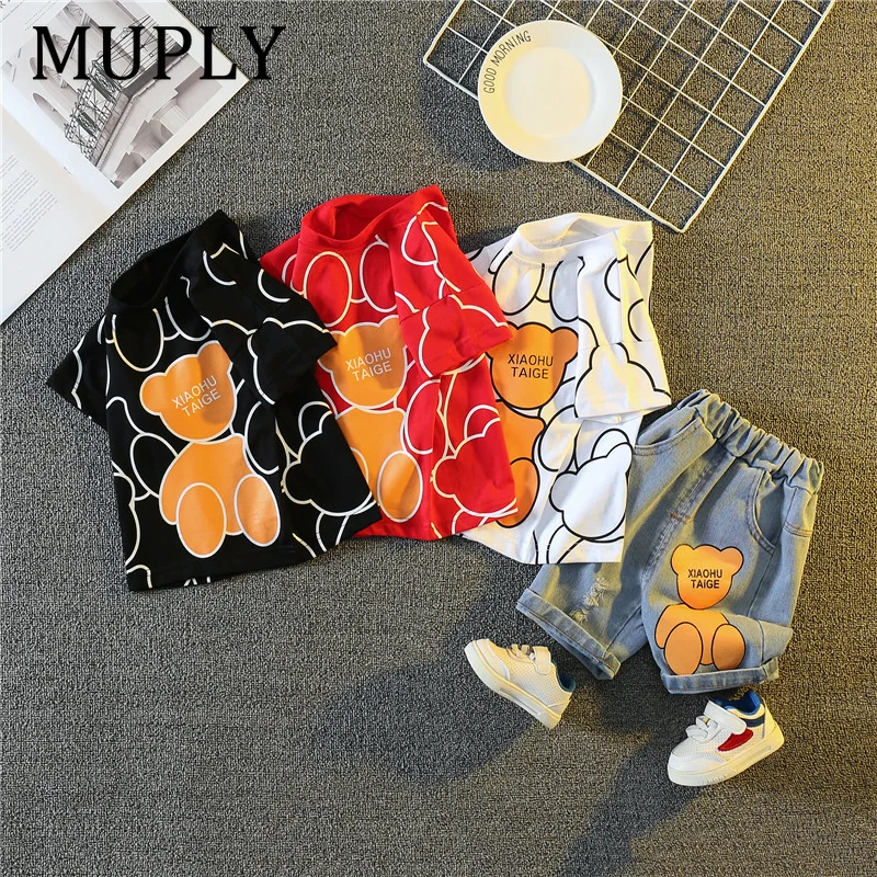 Neue Sommer Baby Mädchen Kleidung Anzug Kinder Jungen Mode Cartoon T-Shirt Shorts 2 Teile/sätze Kleinkind Casual Kostüm Kinder Trainingsanzüge Image