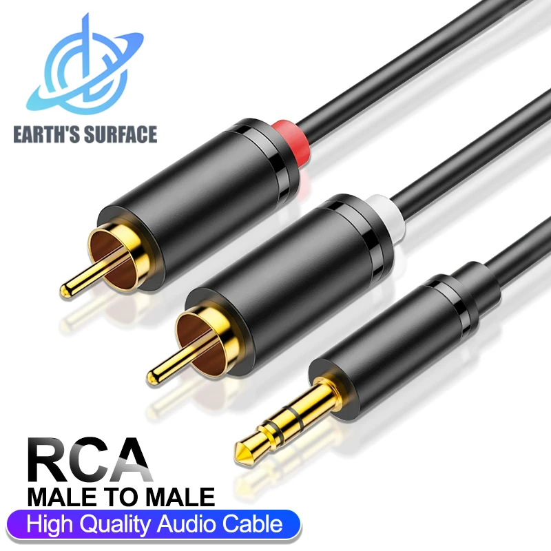 Cavo RCA da 3,5 mm a 2RCA Splitter RCA Jack 3,5 Cavo Cavi audio RCA per amplificatore smartphone Home Theater TV Box Cavo AUX RCA