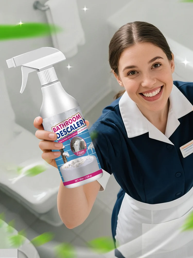 Badezimmer-Entkalker, Schaumreiniger, vielseitig einsetzbar, Spül-Reinigungsschaumspray für Edelstahl, Glas, Keramik, Kunststoff Image