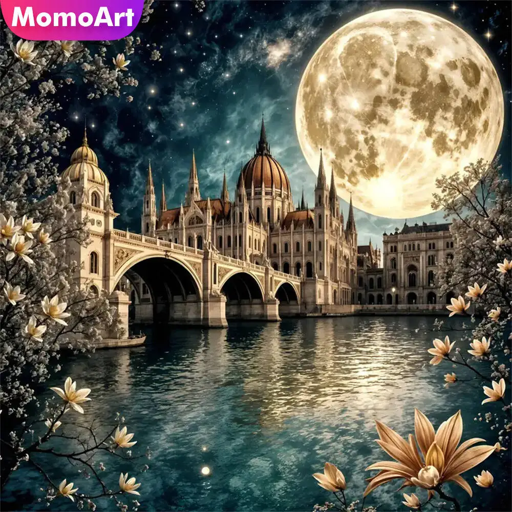 Momoart Bär Diamant Mosaik Tier voller Runde Diamant Malerei Mond Stickerei neue Ankunft handgemachte Hobby Image