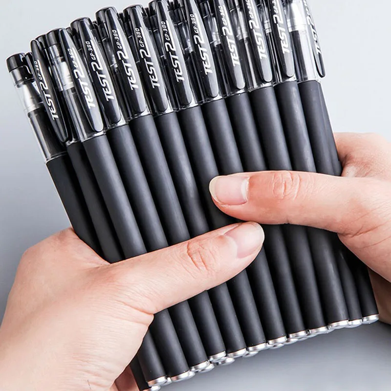 10 stücke Gel Stift Schwarz tinte 0,5mm Minen Stangen Kugel Spitze Kugelschreiber Für Schule Büro Prüfung Liefert schreibwaren Gel Stift Kawaii Image