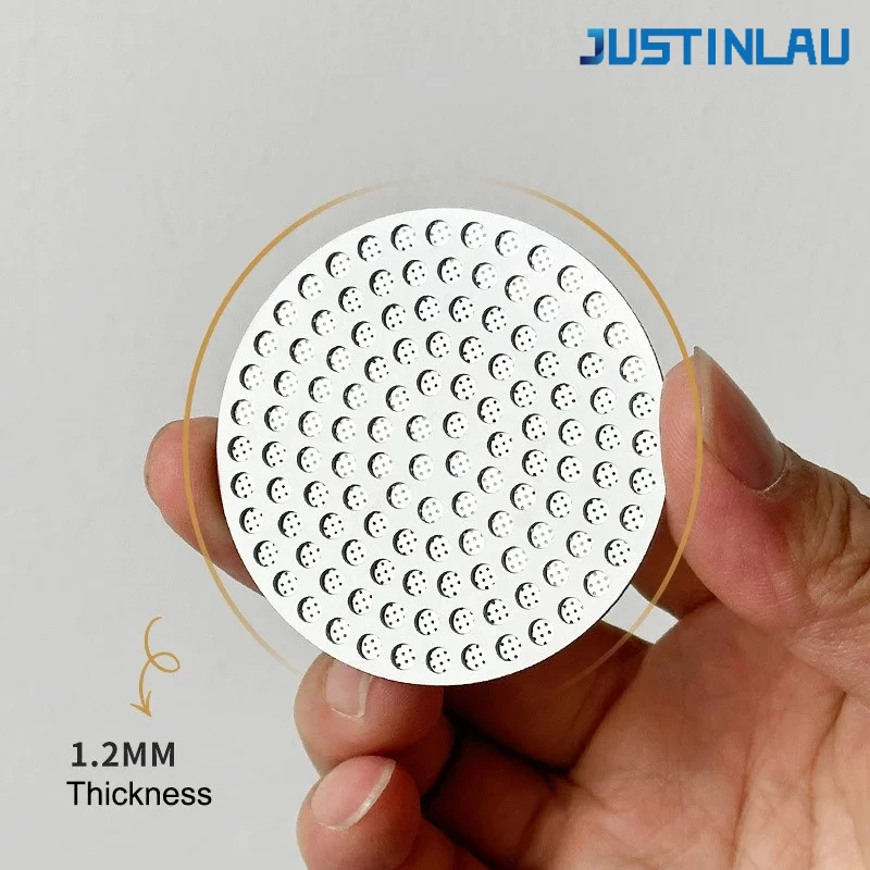 JUSTINLAU 51/53/58 mm wiederverwendbarer Kaffee-Puck-Bildschirm, Doppelschicht-Kaffeefilter aus Edelstahl 304, feinmaschiges professionelles Zubehör Image