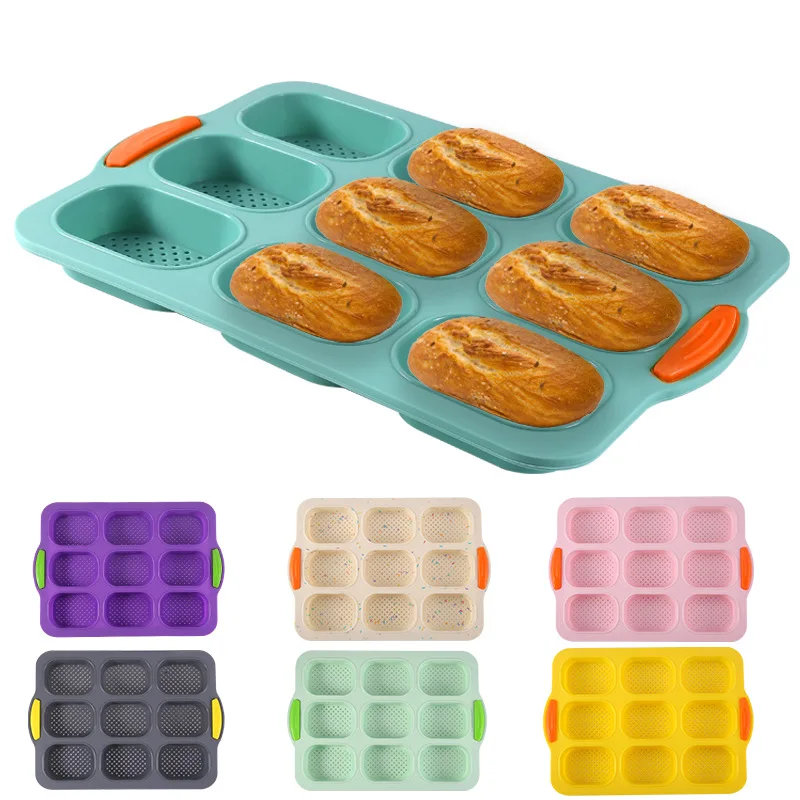 Kuchenformen aus lebensmittelechtem Silikon, Toasttablett, Brotform, Brownie, Dessert, Madeleine, Kuchenformen, Baguette, Backwerkzeuge, Muffin-Backformen Image