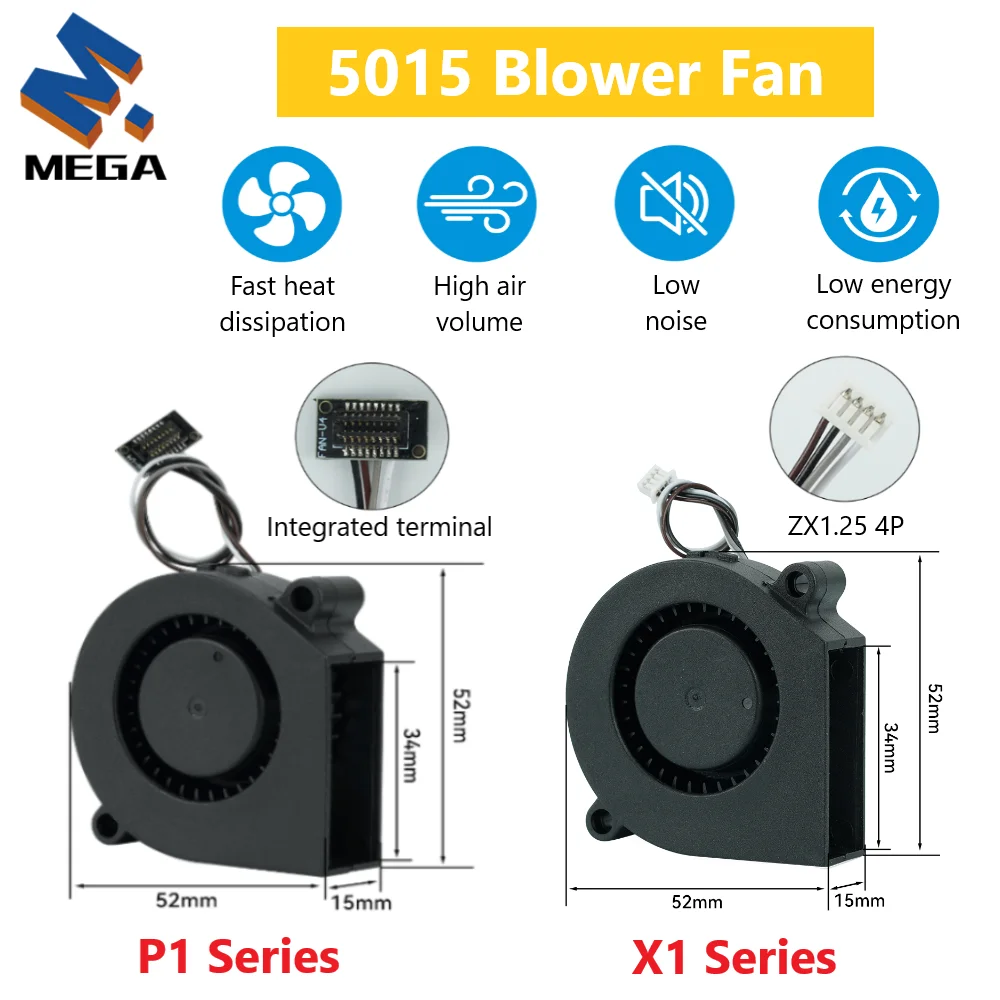 5015 Gebläse für BambuLab X1 X1C P1P P1S Komponenten, Kühlgebläse, schnelle Geschwindigkeit, hohes Luftvolumen, geräuscharm, 3D-Druckerteile Image