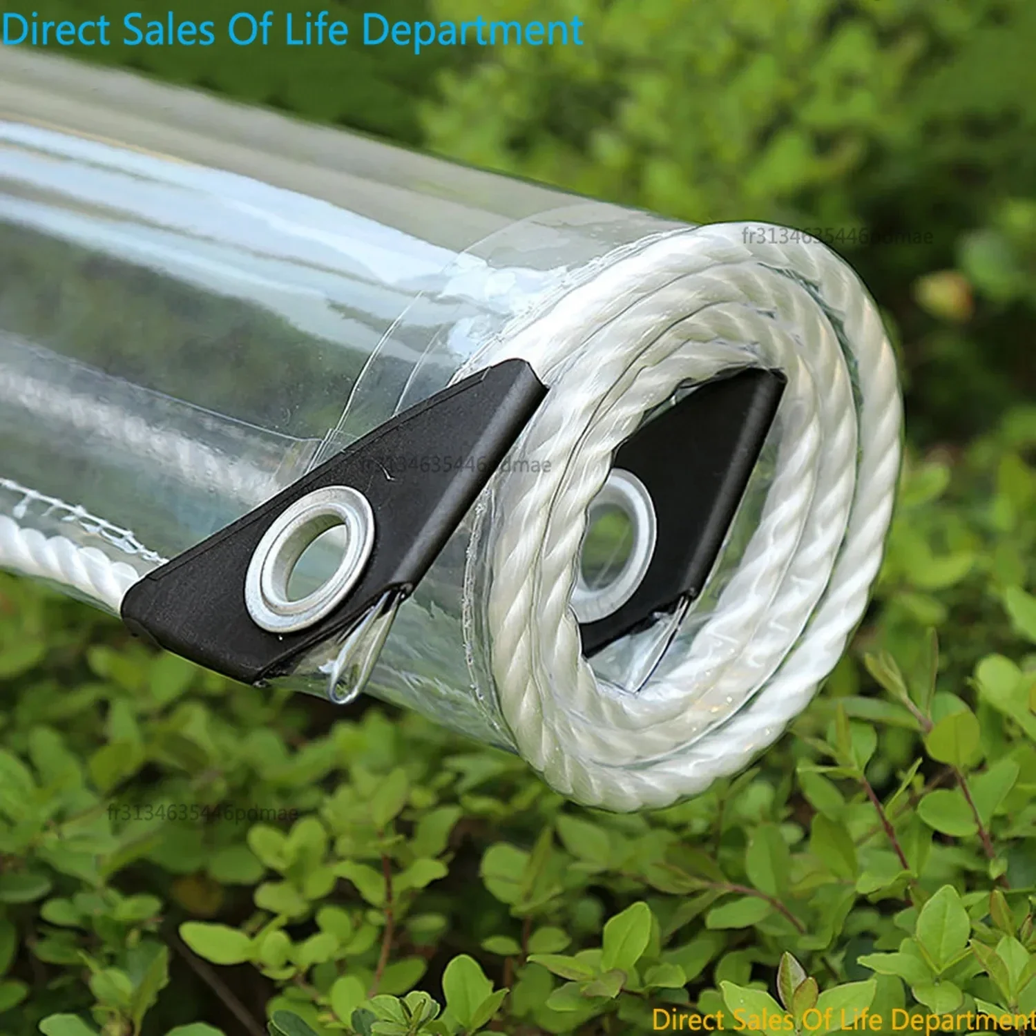 Wasserdichte transparente PVC-Plane mit Ösen, wetterfeste, langlebige Vordächer, faltbar, 0,3 mm Regenschutz für Gartenmöbel