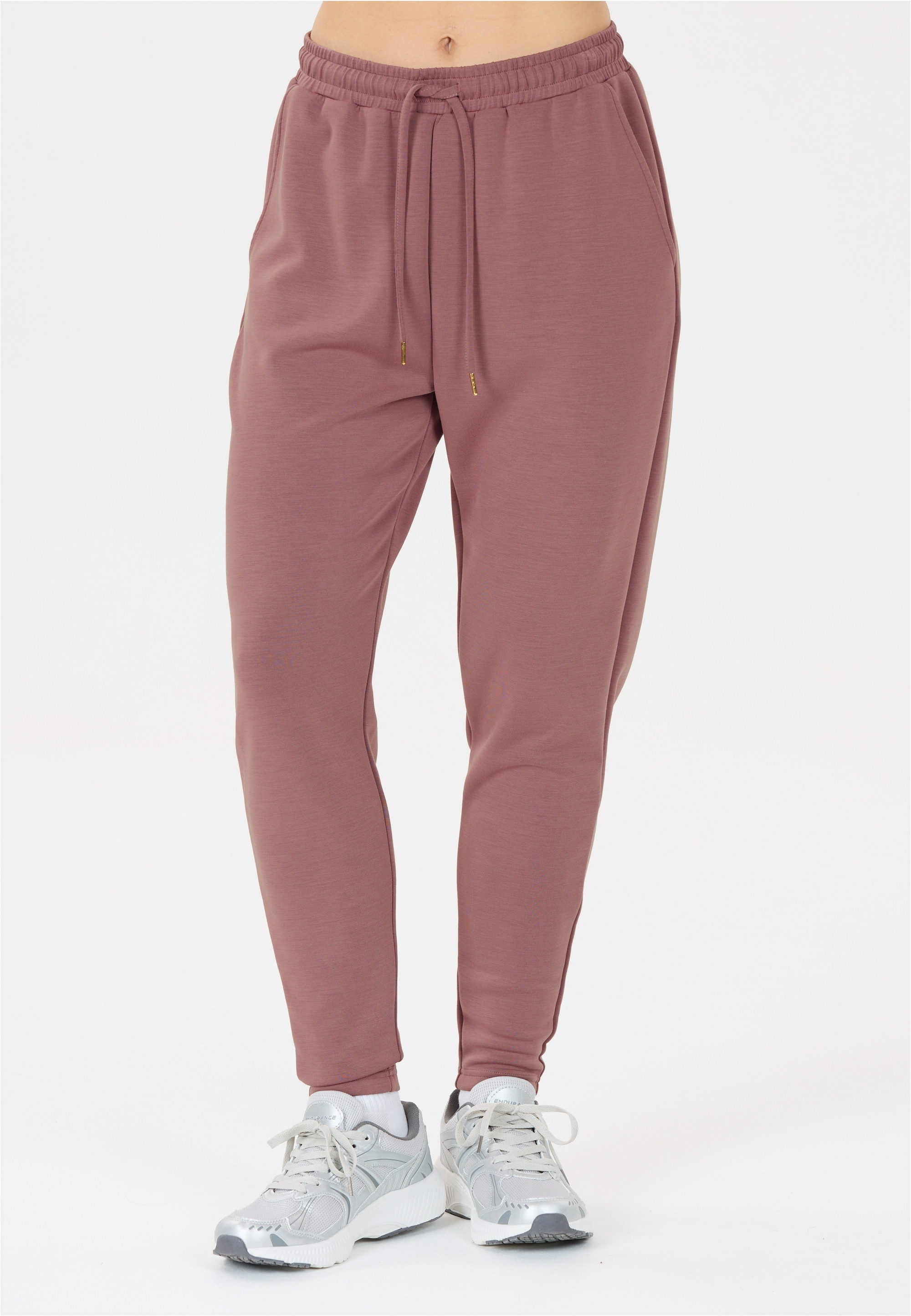 Sweathose ATHLECIA "Jacey", Damen, Gr. 36, EURO-Größen, rot, 51% Polyester, 44% Modal, 5% Elasthan, unifarben, lang, Hosen Sweathose, aus weichem Modalmix
