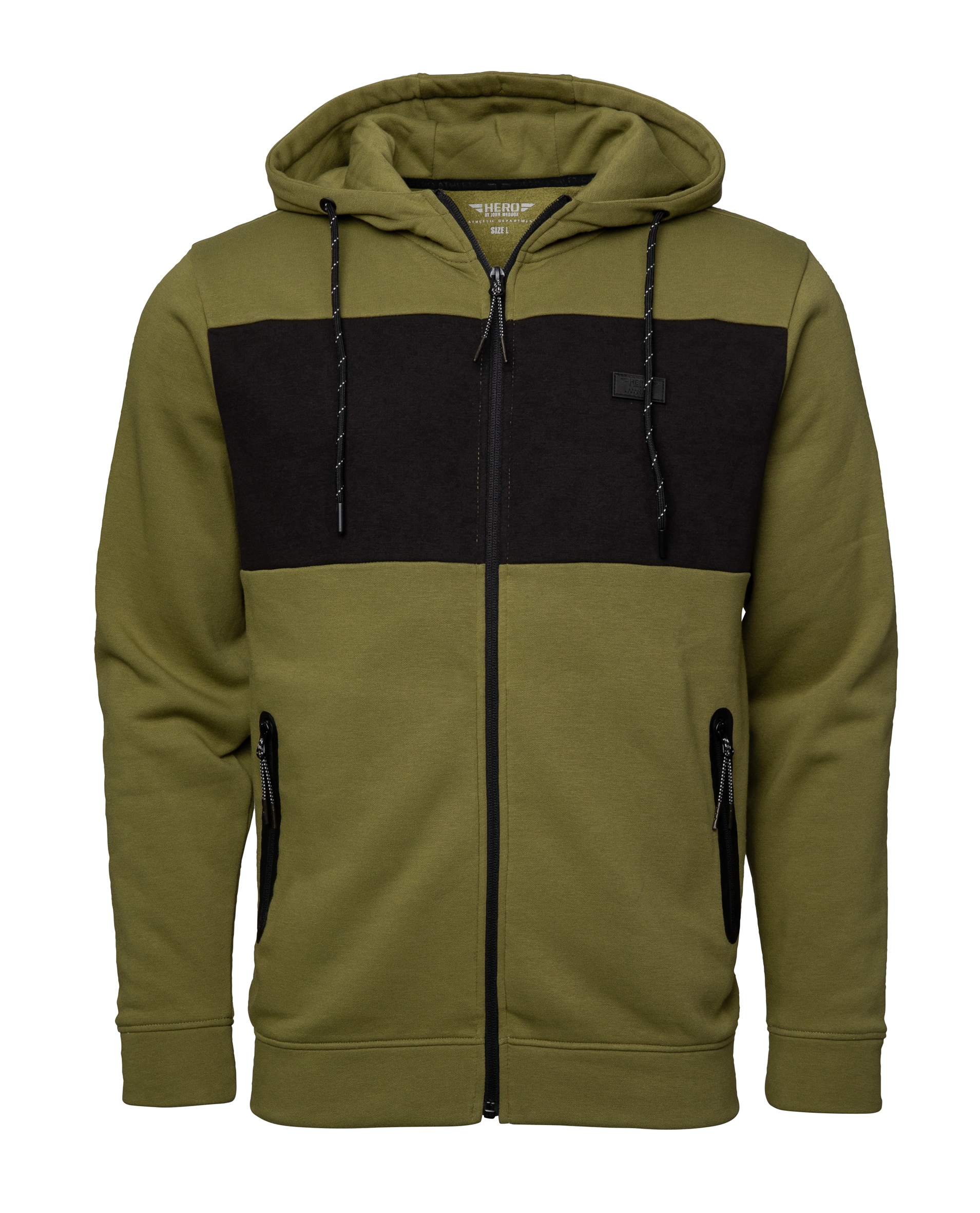 Sweatjacke STOOKER MEN "STEWART Sweatjacke French Terry mit Kapuze", Herren, Gr. XL, grün (grün colorblock), angeraute Sweatware, 60% Baumwolle, 40% Polyester, regular fit, Sweatjacken Sweatjacke, Regular Fit Casual Sweat für Herren