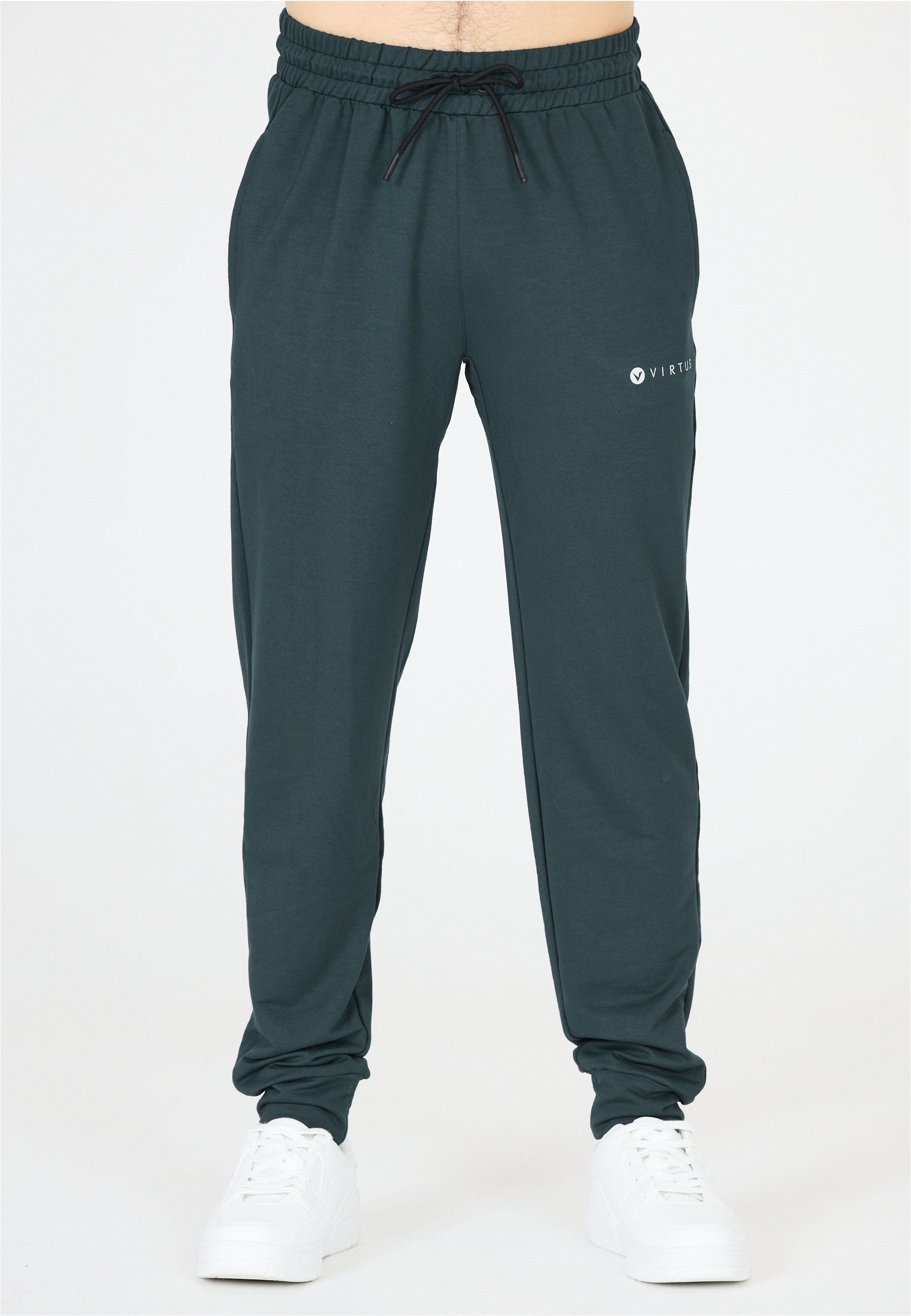 Sweathose VIRTUS "Streat", Damen, Gr. S, US-Größen, grün (dunkelgrün), 66% Viskose, 30% Polyester, 4% Elasthan, unifarben, lang, Hosen Sweathose, mit Baumwoll-Touch