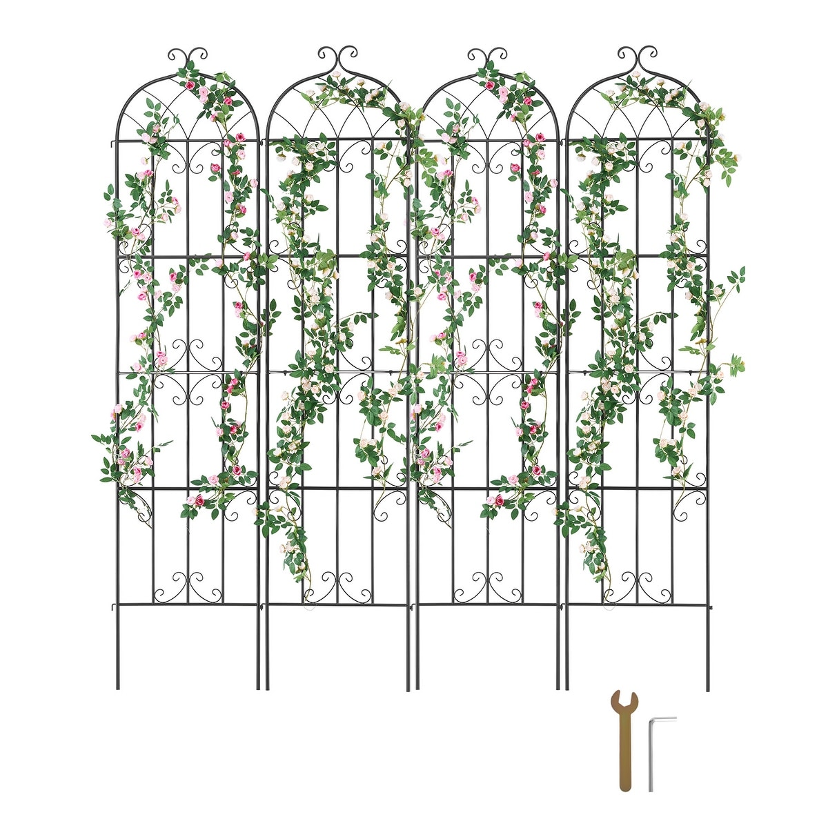 UIMOSO Garden Trellis for Climbing Plants, Rustproof Metal Garden Flower Trellis, Outdoor Climbing Rose Trellis