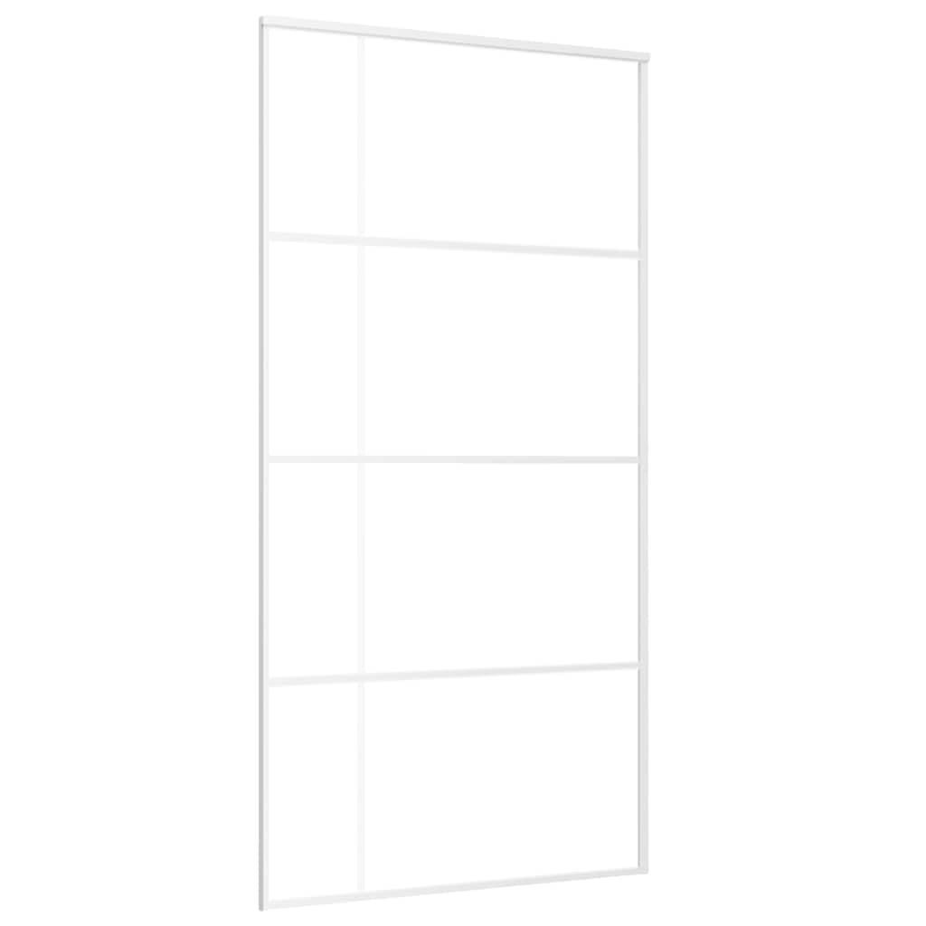 vidaXL Schiebetür ESG Glas und Aluminium 102,5x205 cm Weiß Image