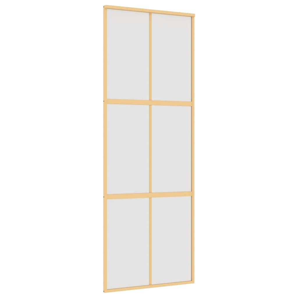 vidaXL Schiebetür Golden 76x205 cm Matt ESG-Glas und Aluminium Image