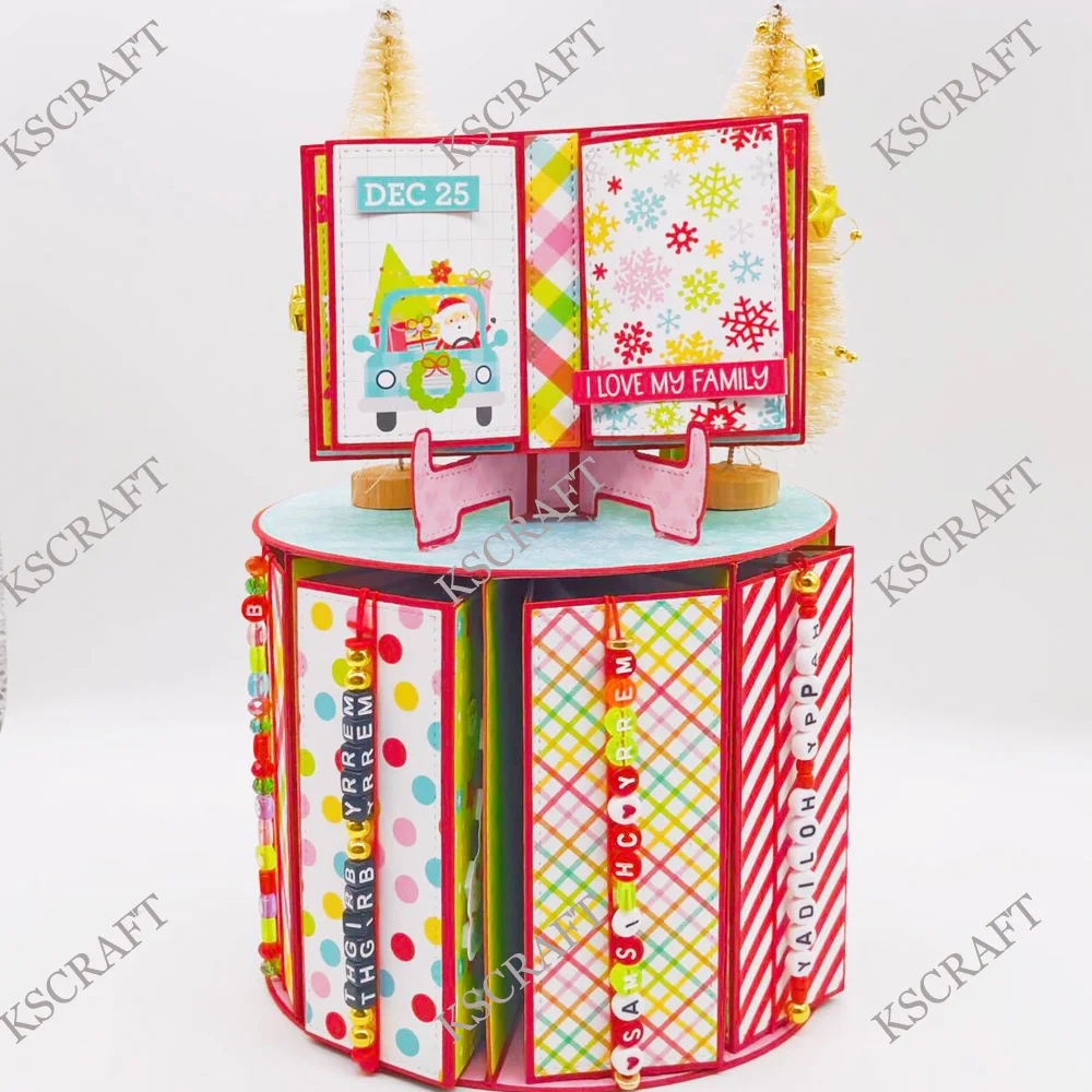 KSCRAFT 3D livre carrousel matrices de découpe pochoirs pour bricolage Scrapbooking décoratif gaufrage bricolage cartes en papier