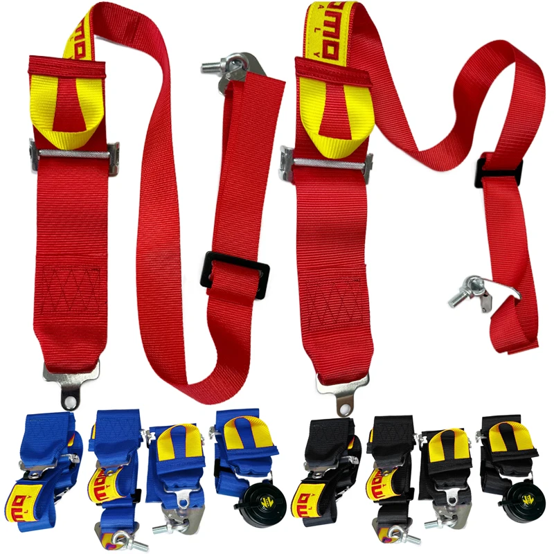 Nouvelle ceinture de sécurité universelle 4 points JDM pour voiture de sport, protection de ceinture de sécurité pour voiture modifiée, harnais de sécurité pour voiture de course.