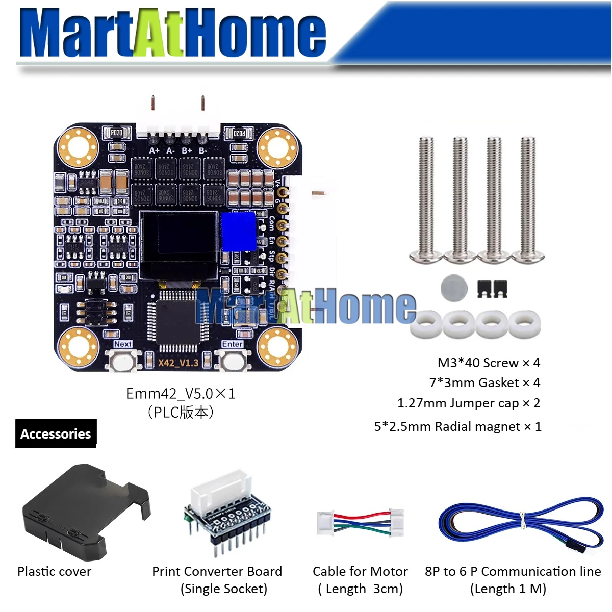 ARGEDO NEMA14 Closed Loop Schrittmotortreiber CNC 3D-Druckerteile DC 9-28V Unterstützung SPS RS232 RS485 CAN Modbus Ersetzen Sie SERVO42C Image