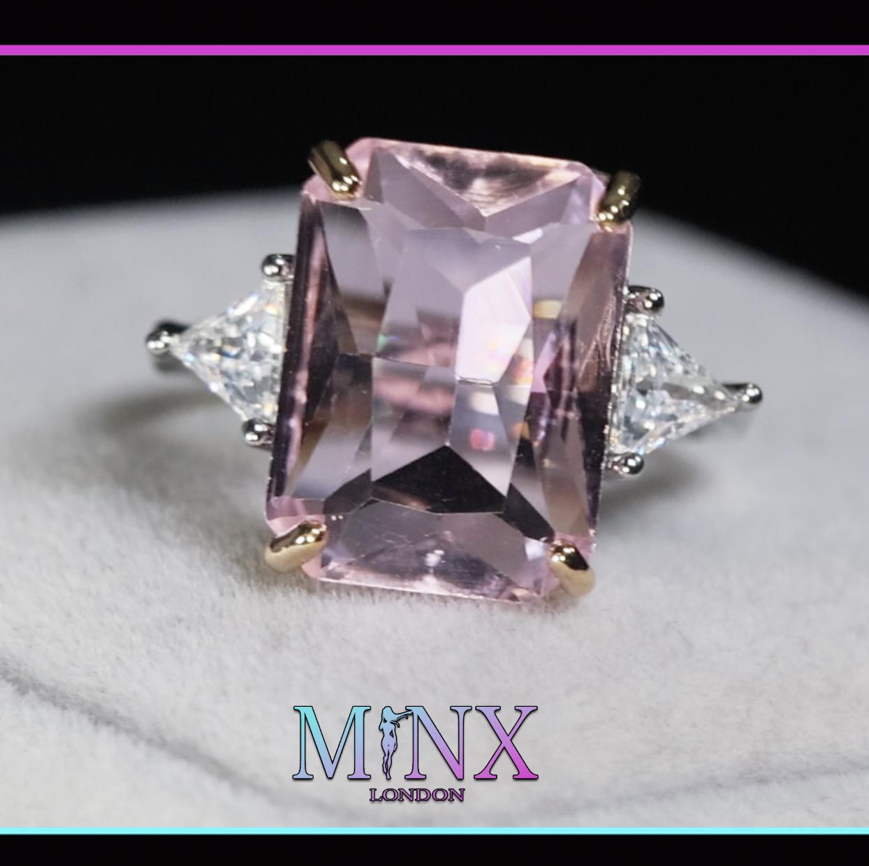 Anello di fidanzamento con diamante rosa / Anello con diamante rosa / Anello di fidanzamento rosa / Anello con diamante rosa grande / Anello con diama
