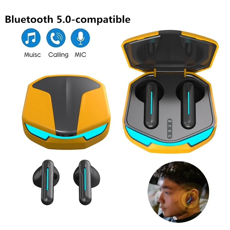 Drahtlose Kopfhörer Spiel HIFI Bluetooth 5,3 Kopfhörer Mit Mikrofon Rauschunterdrückung High Fidelity Bass Kopfhörer Für iPhone Samsung Image