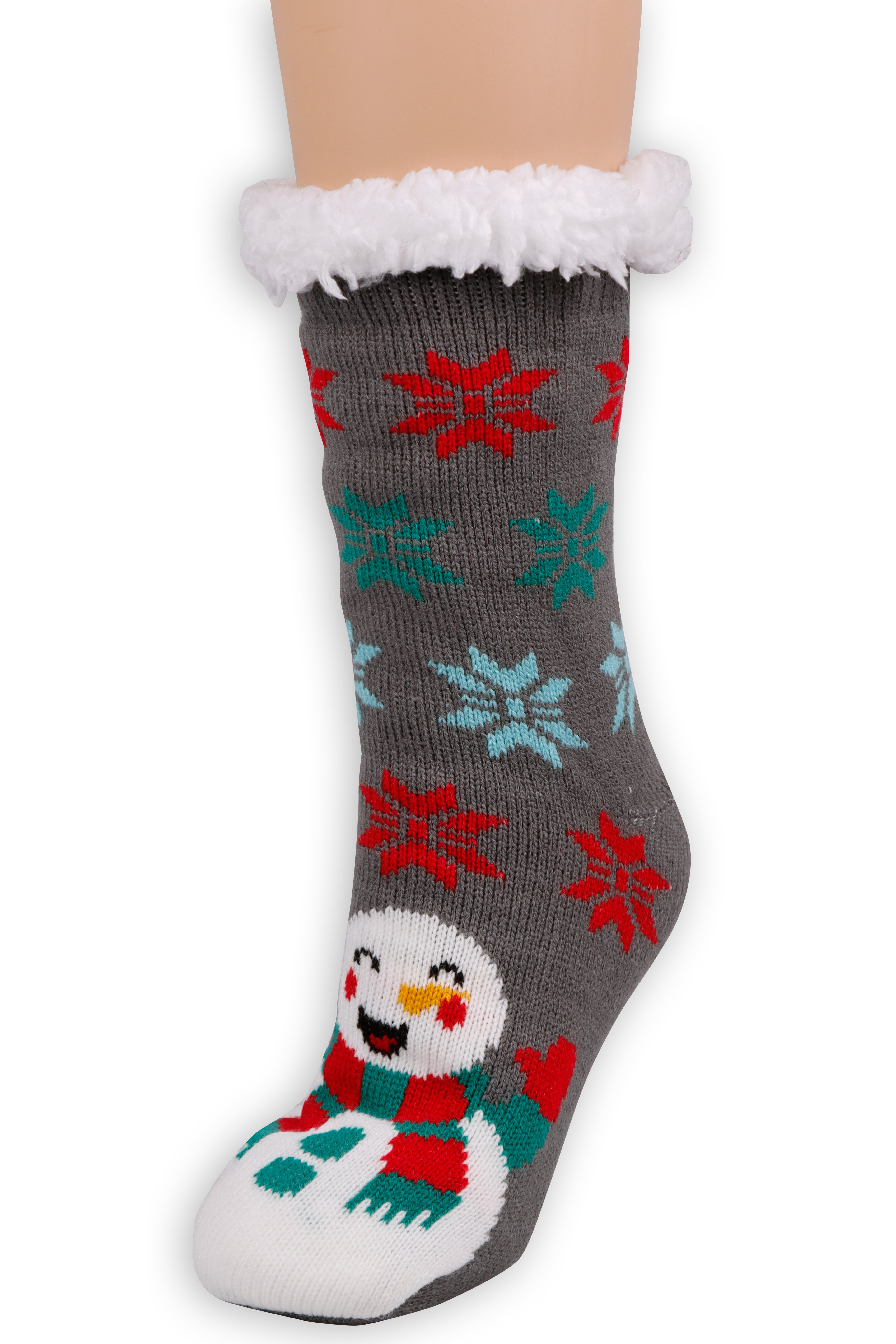 Socken CAPELLI NEW YORK, Damen, Gr. 39/42, grau combo, Obermaterial: 100% Polyacryl, mehrfarbig, Socken Socken, rutschhemmende Sohle, warm gefüttert, Feinstrick