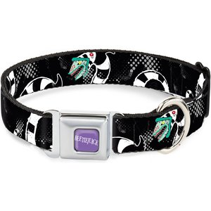 Buckle-Down Warner Bros. Horror Movies Beetlejuice Sandworm Healftone Dog Collar, Medium: 16 to 23-in neck, 1.5-in wide