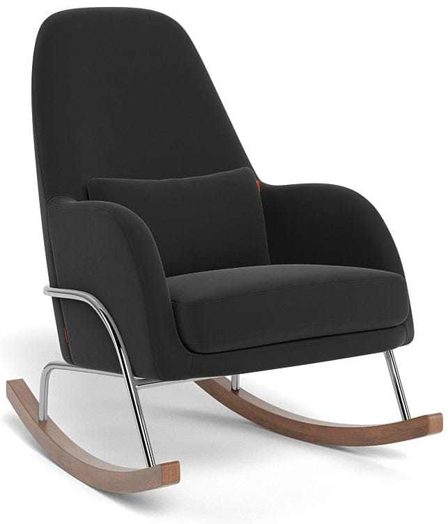 Monte Design Jackson Rocker - Chrome Base / Black Performance Microfiber Fabric