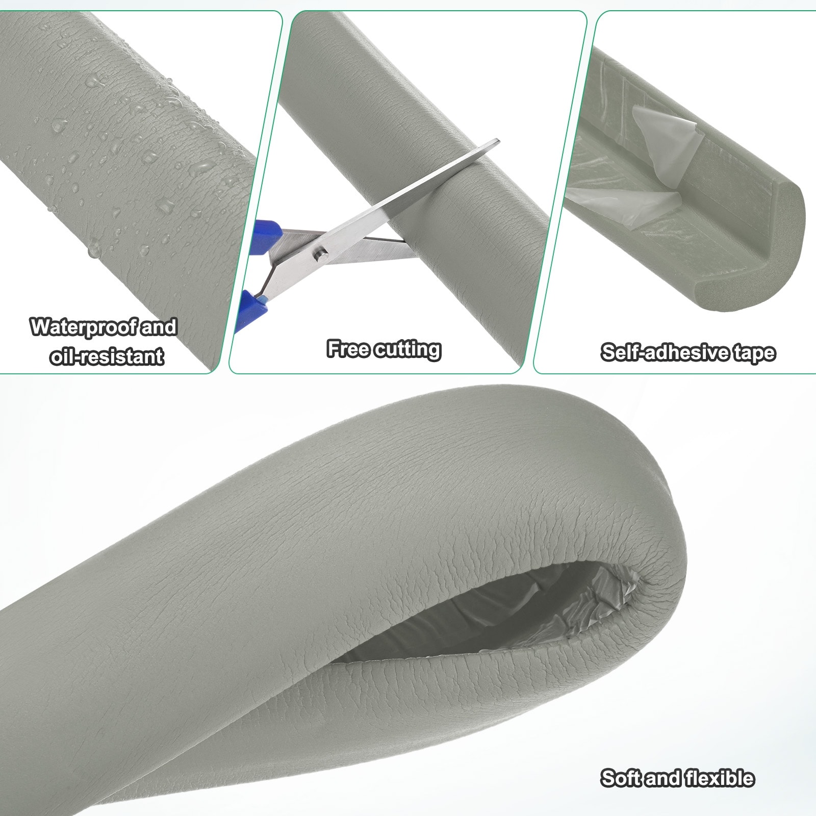 Corner Guards Edge Protectors, Soft NBR Rubber Foam Bumper Guard for Furniture Corner/Fireplace/Table Edge