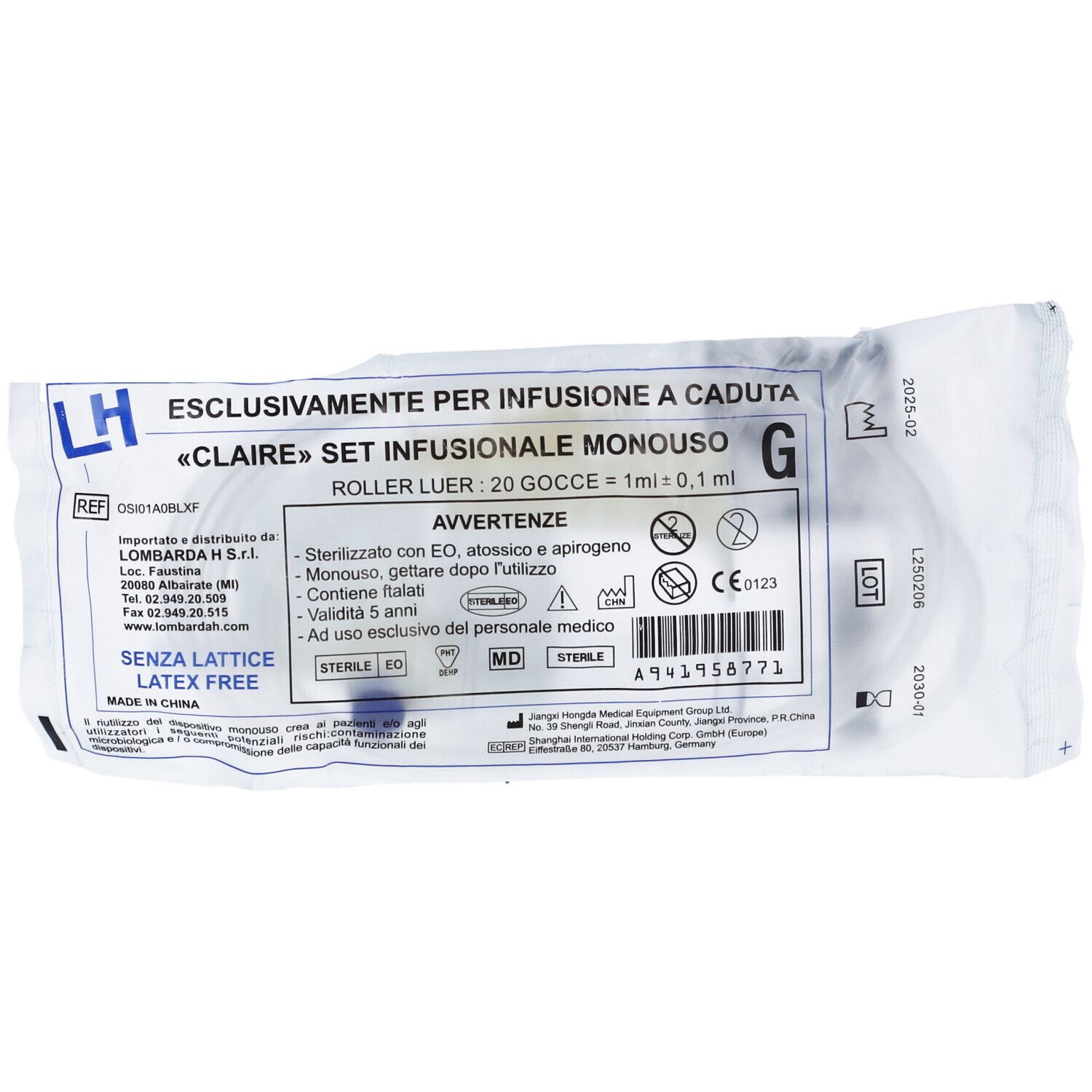 Lombarda H Set Infusionale Roller Luer 1 pz Altro