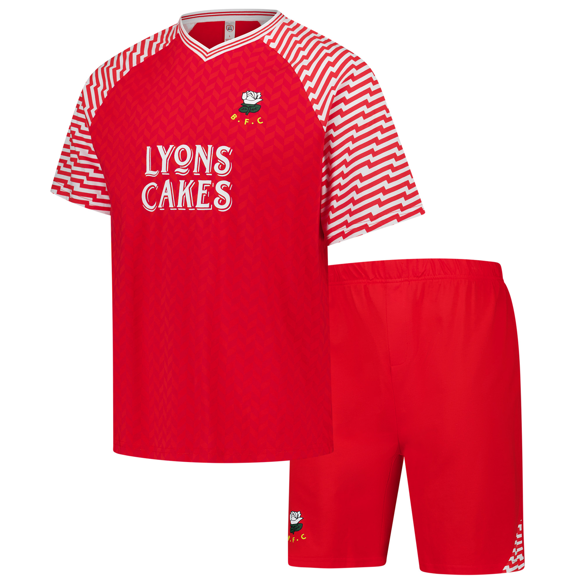 Barnsley Retro Kurzer Pyjama – Rot – Herren Image