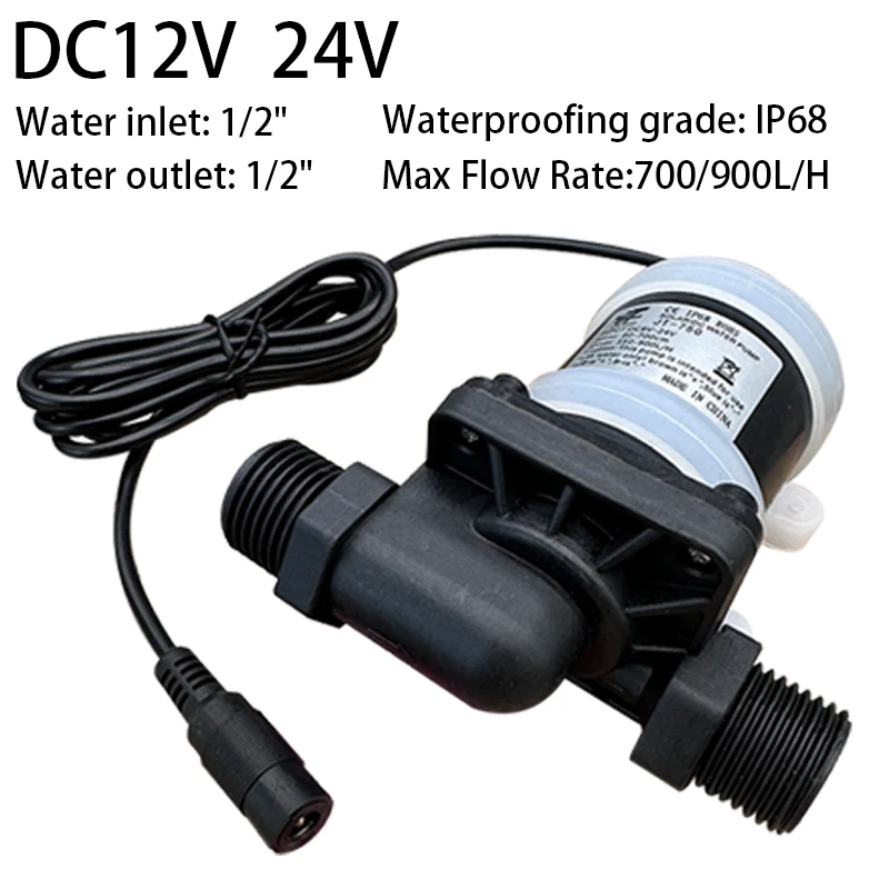 Ip68 dc 12v 24v pumpe bürstenlose edelstahl welle 1/2 "us lehre warmwasser bereiter dusche umwälz brunnen verstärker pumpe