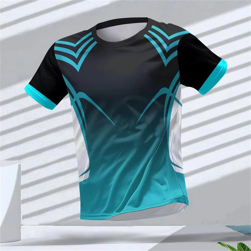 Einfache Mode Sport T-shirts Für Männer Sommer Im Freien Kurzarm 3D Gedruckt T Shirts Casual Übergroßen Lauf Gym Tees Tops Image
