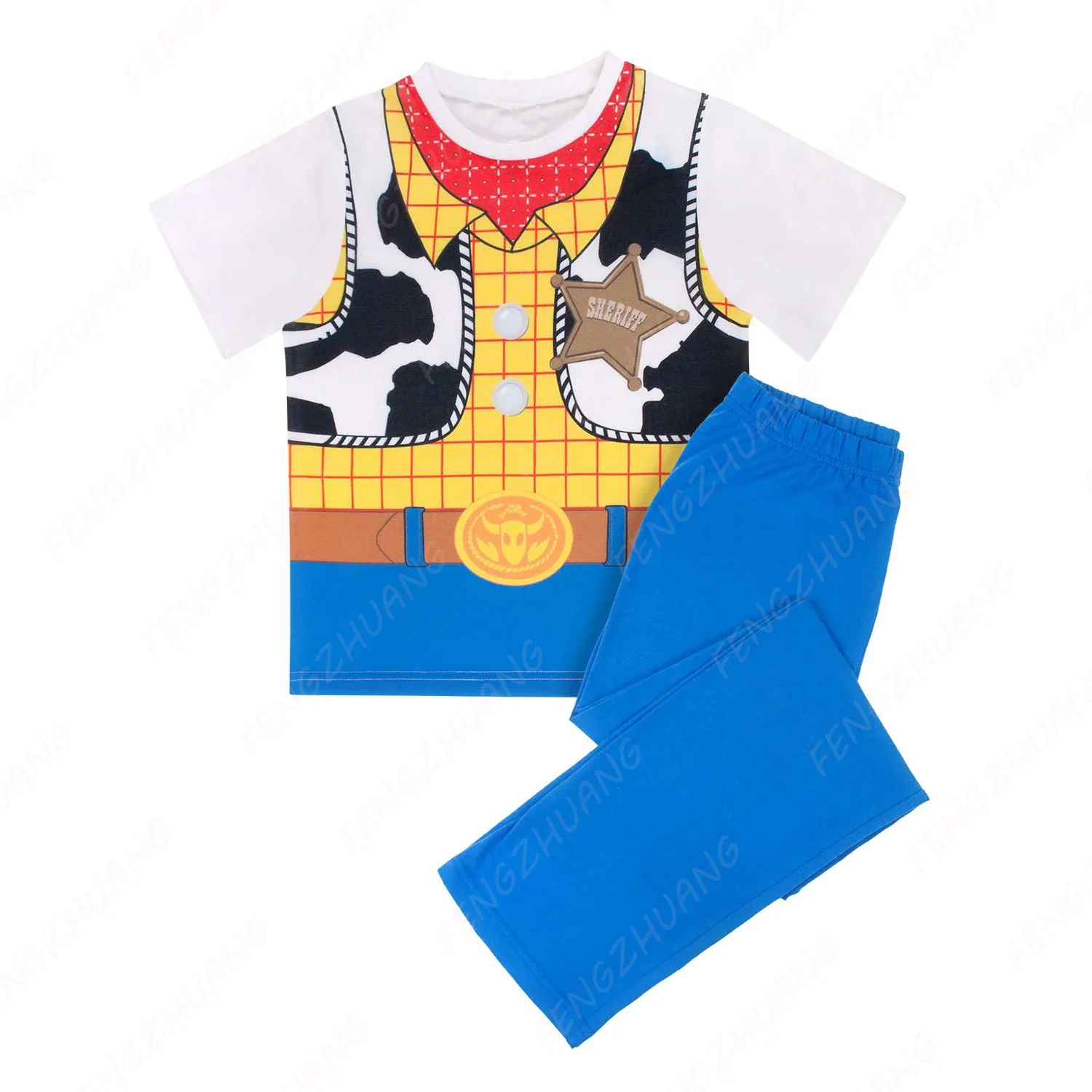 Disney Toy Story Woody Kostüm Nachtwäsche Set Männer und Frauen Sommer Lose Outfit Heißer Verkauf Faddish Casual Set