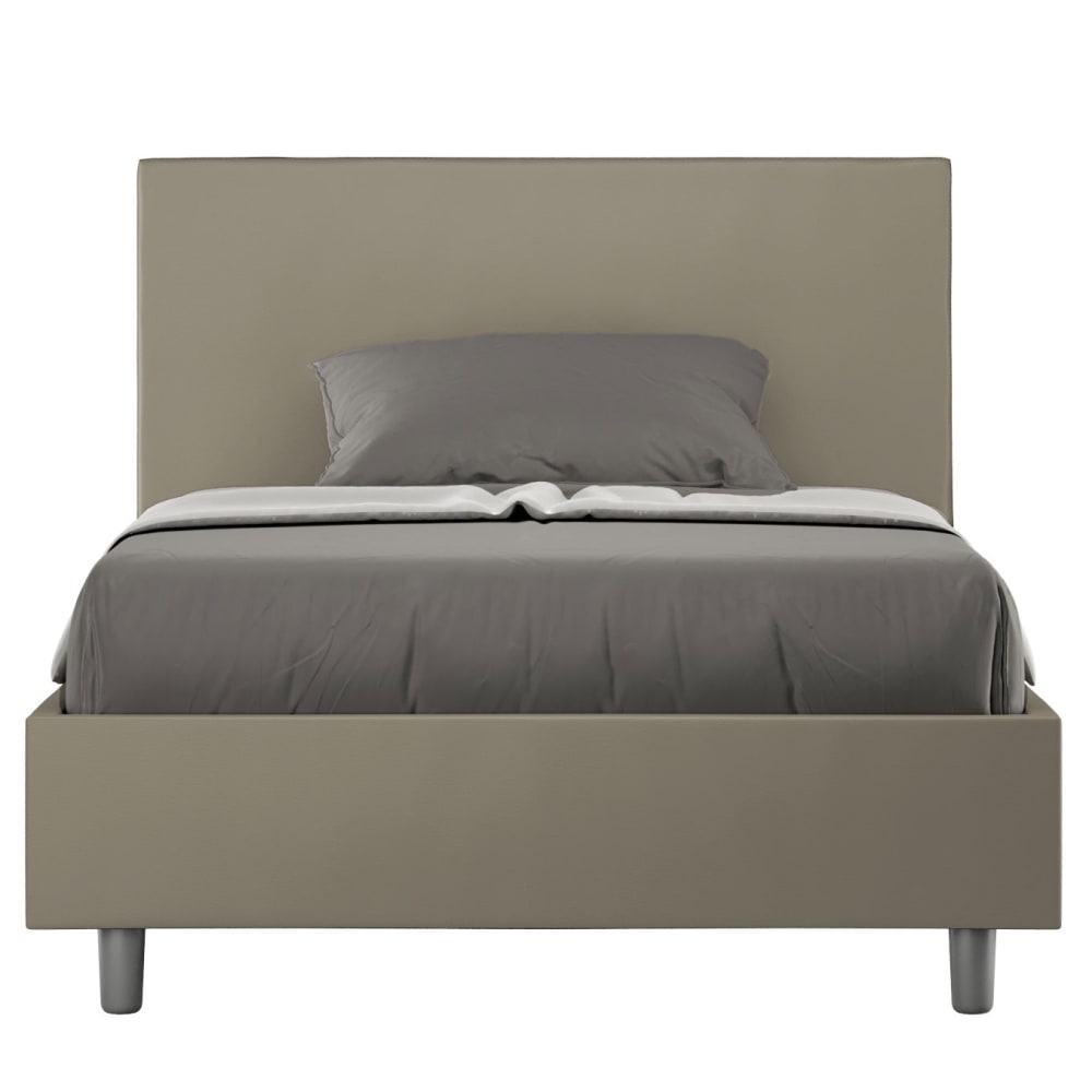 Lit coffre rembourré 120x210 similicuir cappuccino