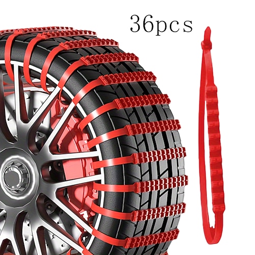12/24/36 Wendeketten mit Antirutschfunktion für Pkw, Winterreifen, auch unter Schnee, keine Beschädigung der Reifen, SUV, Limousine, Van, Geländewagen, universelle Notfall-Schneeketten, neues Image