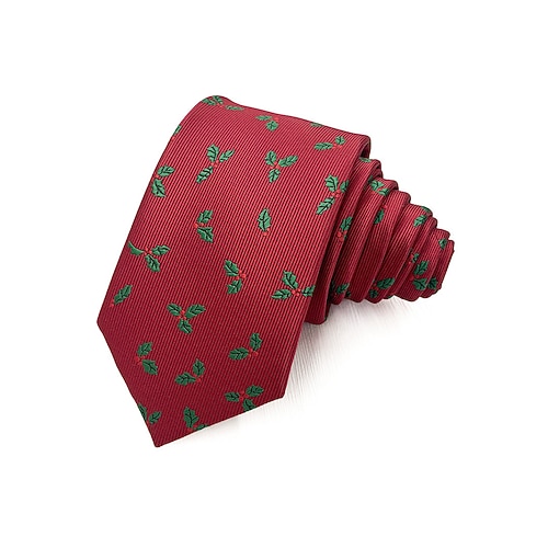 Weihnachtskrawatten für Herren, festliche Weihnachtsmotive, rot-grün kariert, Schneeflocken, ideal als Geschenk, verschiedene Designs für Weihnachtsfeiern und Bürokleidung Image