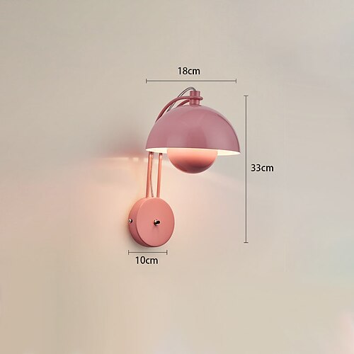 applique da parete, applique da parete macaron, lampada da comodino a forma di fiore, luce da lettura in metallo, applique da interno, illuminazione da parete, lampada da parete per camera da letto e