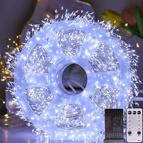 Feuerwerkskupferdraht-Lichtstring Feenlichter mit 8 Funktionen Timer Fernbedienung Niederspannungs-Sicherheitsstecker Festtags-Hochzeitsfeieratmosphäre dekorative Lichtrequisiten 10/15/30/50M Image