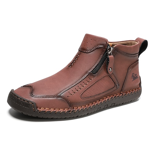 Hochwertige Herren-Wanderstiefel aus Kunstleder – strapazierfähige Schuhe mit Reißverschluss für Outdoor-Abenteuer und Freizeit. Image