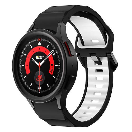 Uhrenarmband für Samsung Galaxy Watch 7/6/5/4 40/44mm, Watch 5 Pro 45mm, Watch 6 Classic 43/47mm, Watch 4 Classic 42/46mm Silikon Ersatz Gurt Verstellbar Sportarmband Moderne Schnalle Armband Image