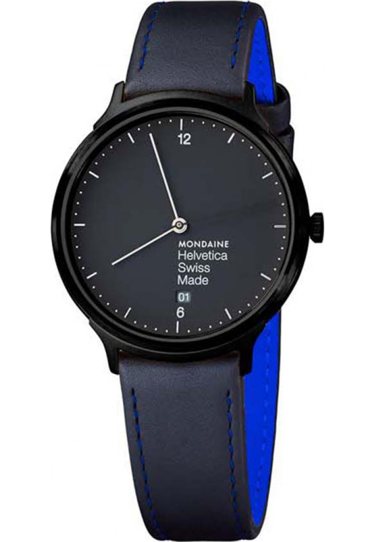 Mondaine Mens MH1-L2222-LB Men Helvetica No1 New York Edition Watch - Black - One Size | Mondaine Sale | Discount Designer Brands