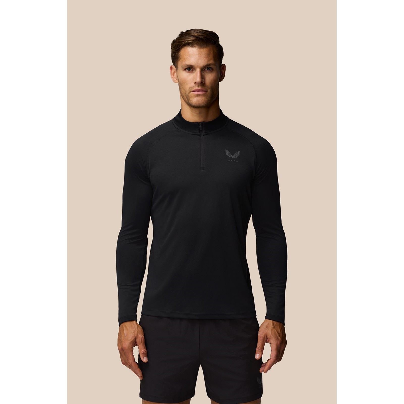 Castore Adapt Training 1/4 Zip Top Polyester Herren Schwarz Sport-T-Shirts Image