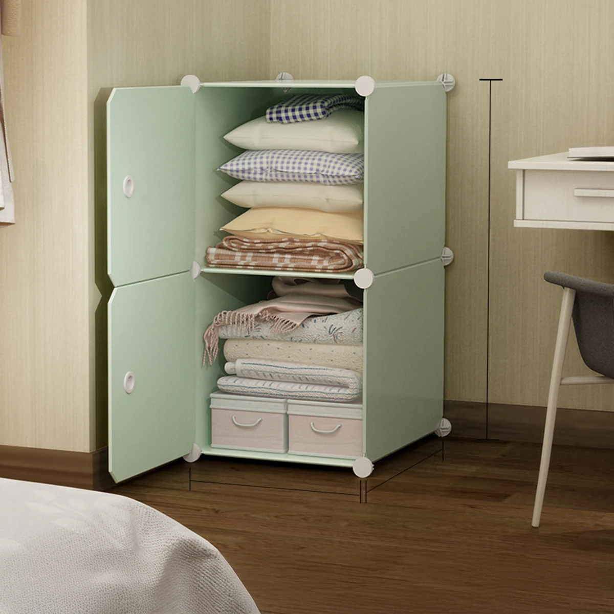 Einfacher Kleiderschrank, Kleiner Aufbewahrungsschrank, Einzelzimmer für Studentenwohnheime, Stoff-Kleiderschrank für das Schlafzimmer, Kinderschrank
