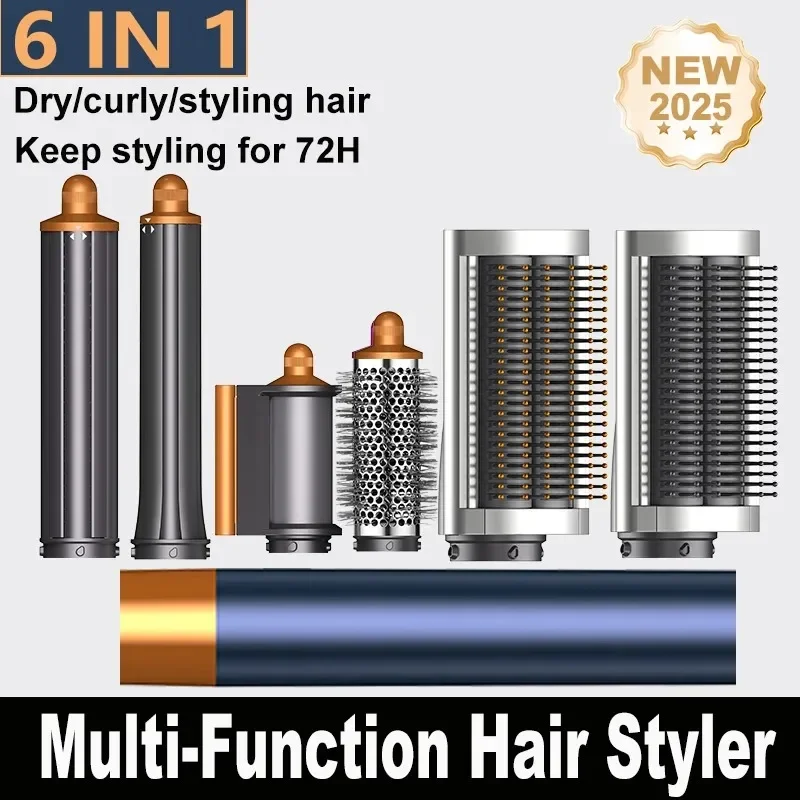 Professionelle 6 In 1 Haartrockner Heißer Kamm Set Curling Eisen Haarglätter Styling Werkzeug Super Air Warp 1300 W Leistungsstarke wind Image
