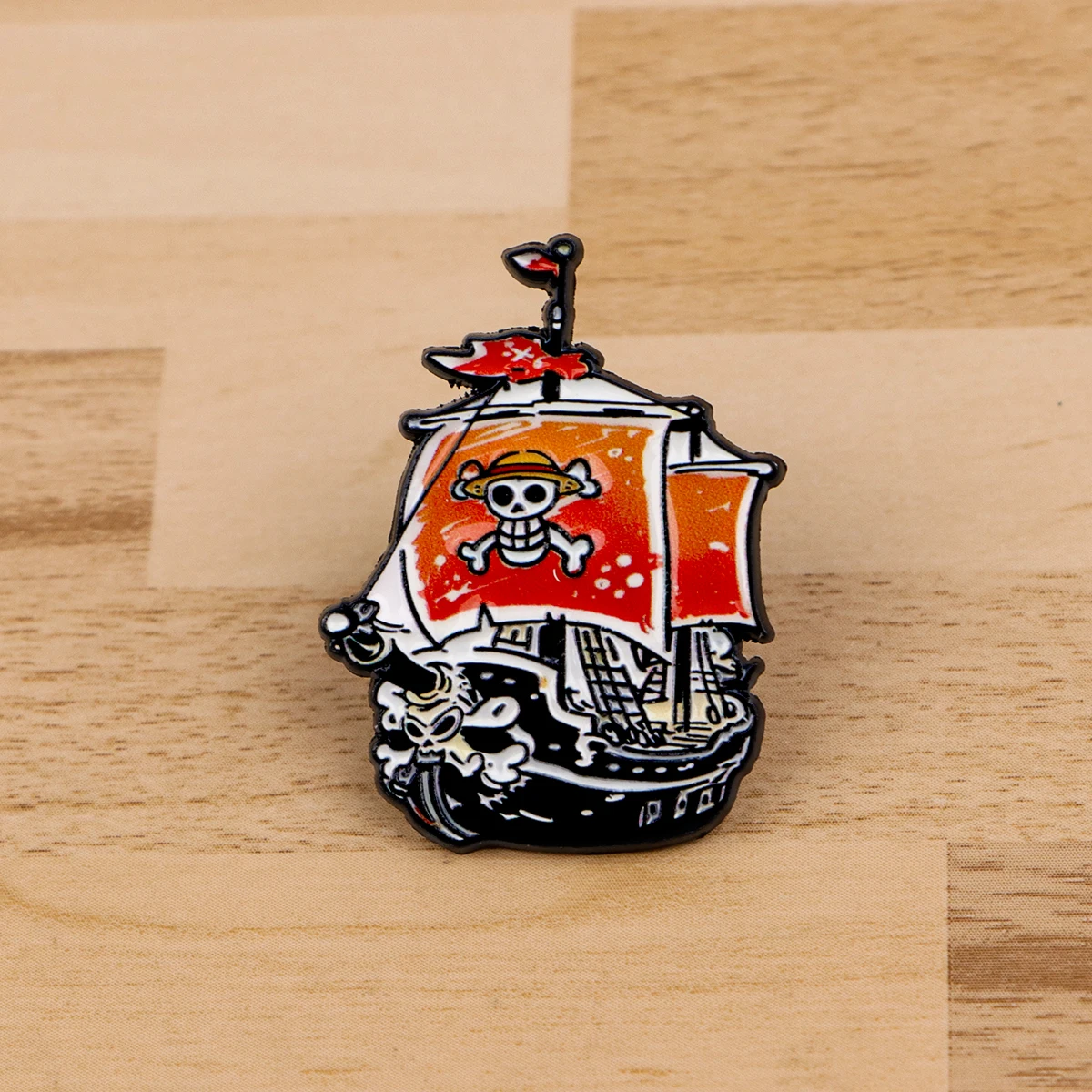 Anime Pirate Ship Enamel Pin Manga Badges on Backpack Women's Brooches Hat Lapel Pins Cosplay Accessories Toys Gifts