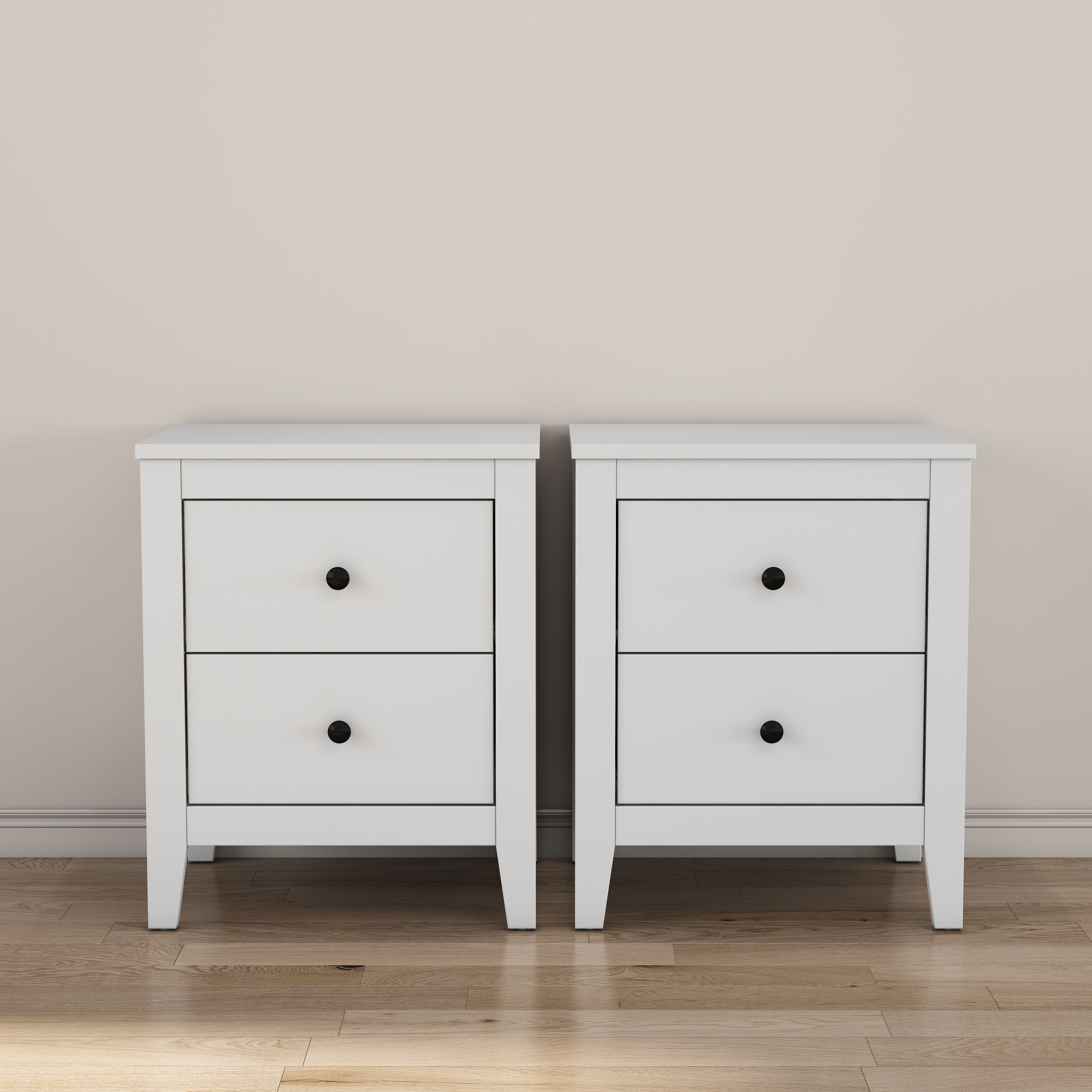 Nachtkommode OTTO HOME "Borkum Nachttisch Set im Landhaus Design weiß Bestseller", weiß, B:50cm H:62cm T:40cm, FSC-zertifizierter Holzwerkstoff, Sideboards