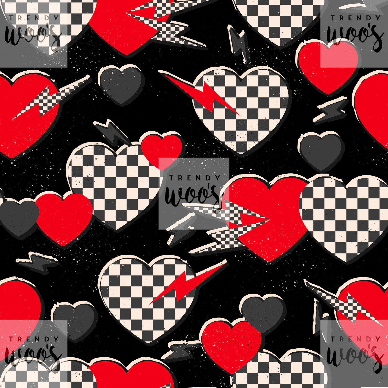 Saint valentin amour coeur foudre damier rétro vintage des années 80 Grunge des années 80 modèle sans couture/conception de tissu/motif de surface/mot