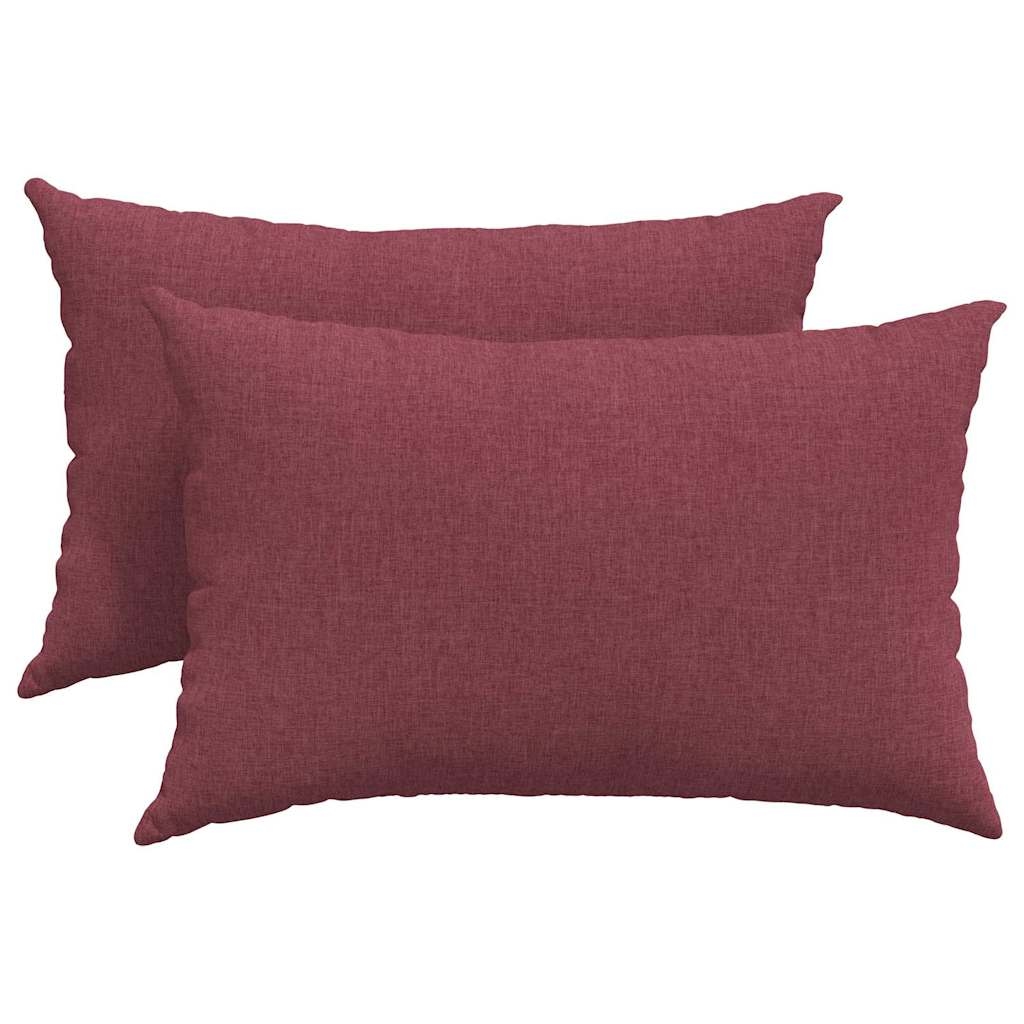 vidaXL Sofakissen 2 pcs Weinrot 60 x 40 cm Stoff Image