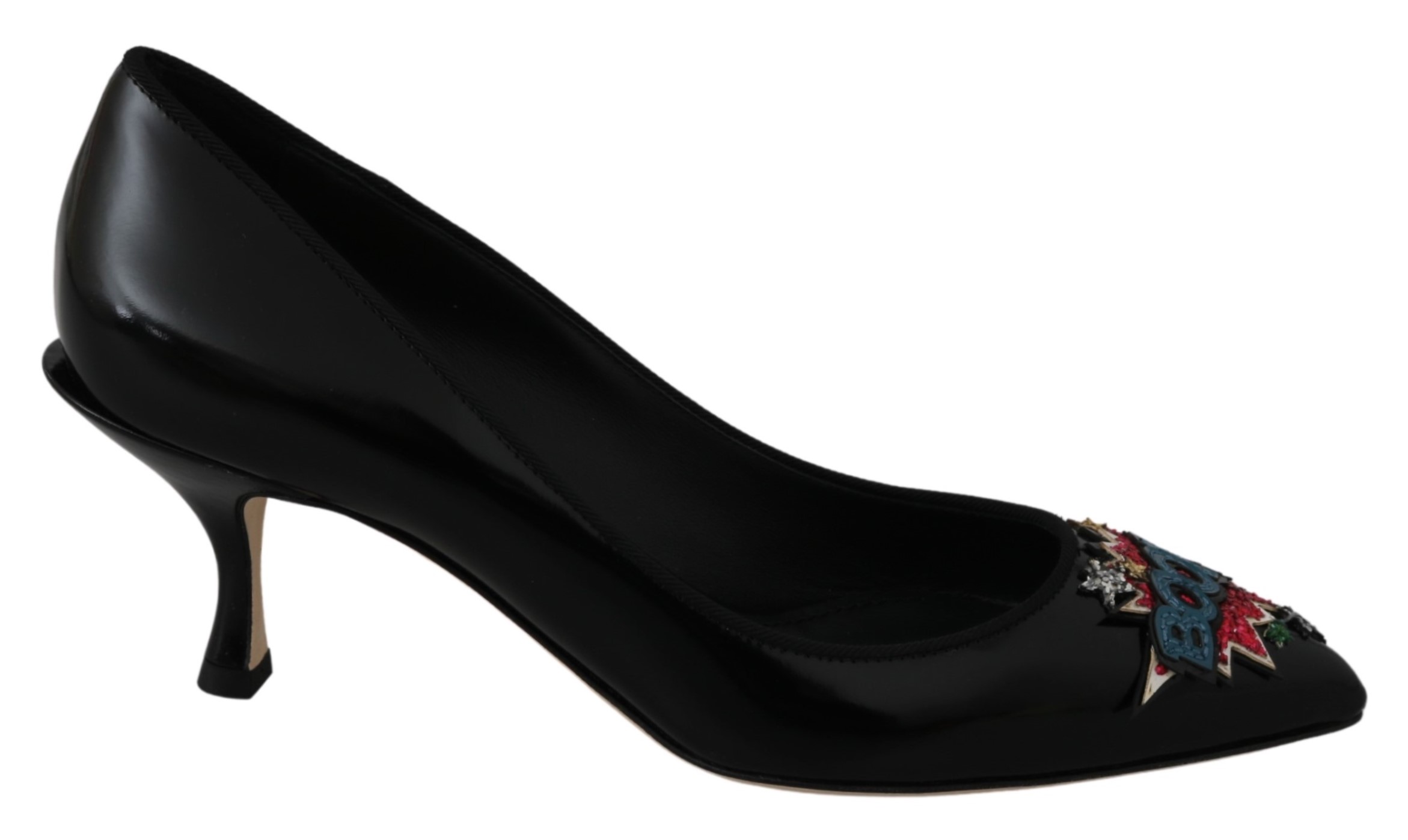 Dolce & Gabbana Schwarz Leder BOOM Heels Pumps Schuhe
