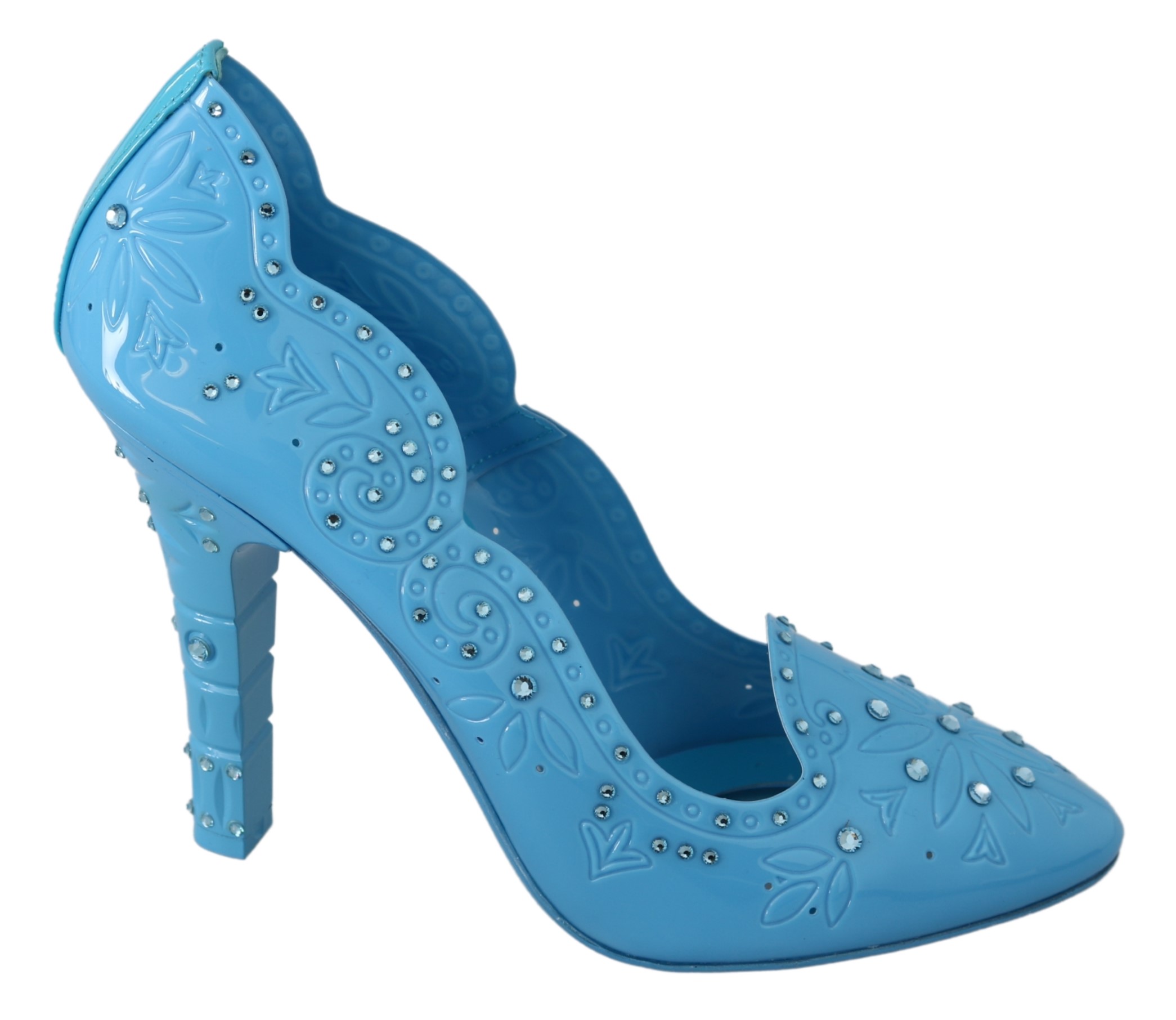 Dolce & Gabbana Chaussures à talons CINDERELLA à fleurs en cristal bleu pour femmes