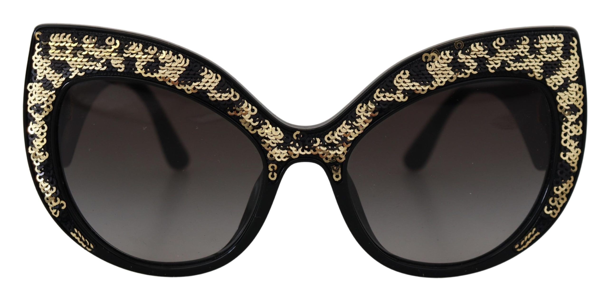 Dolce & Gabbana Black Gold Paillettenschmetterling Polarisierende DG4326 Damen Sonnenbrille Image