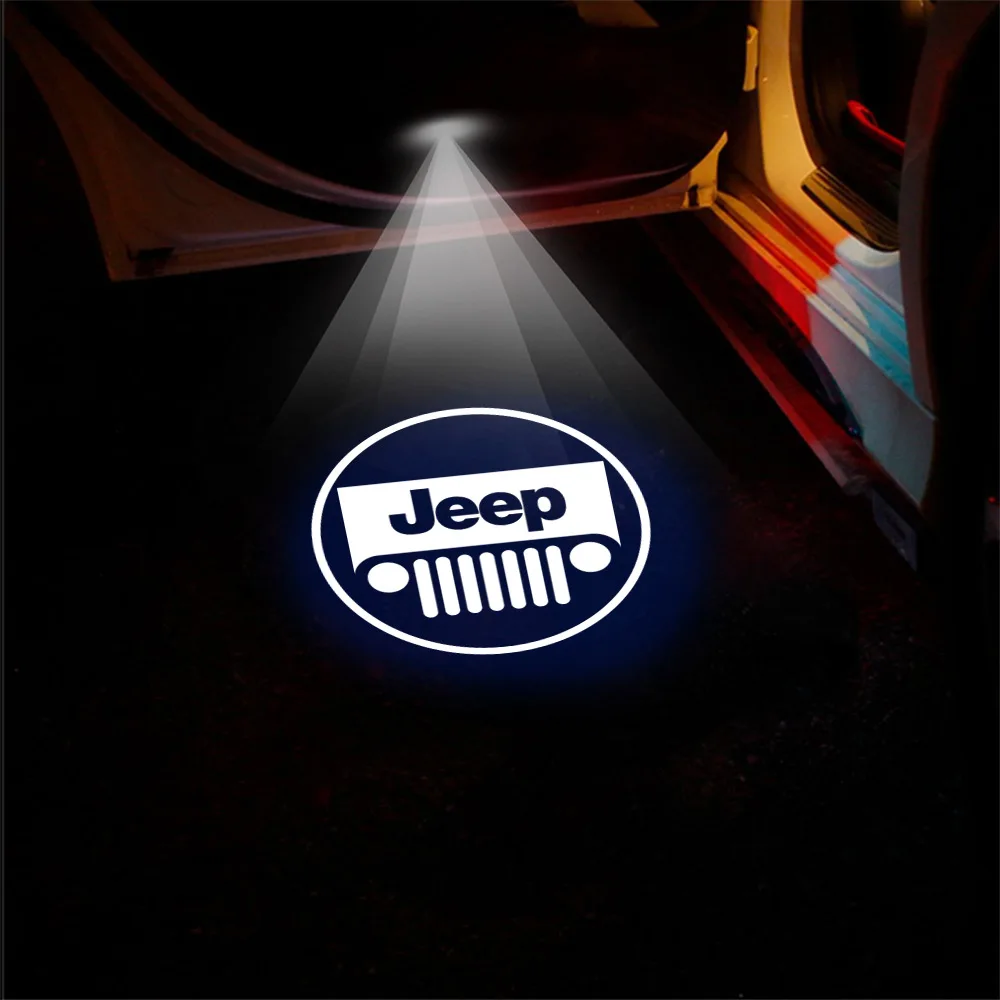 1/2PCS Auto HD Lampada Del Proiettore Porta Auto Benvenuto Luce Senza Fili LED Per JEEP Grand Cherokee JK Renegade Compass Wrangler Gladiatore